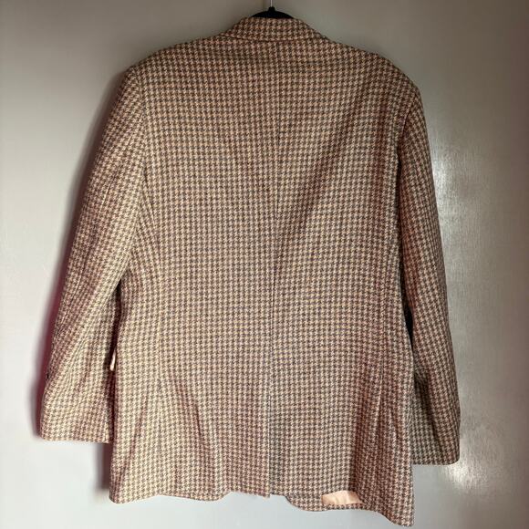 Vintage ADAM HALL Men's 44L Brown Houndstooth Wool Tweed Blazer Sports Coat NWOT - Picture 7 of 11